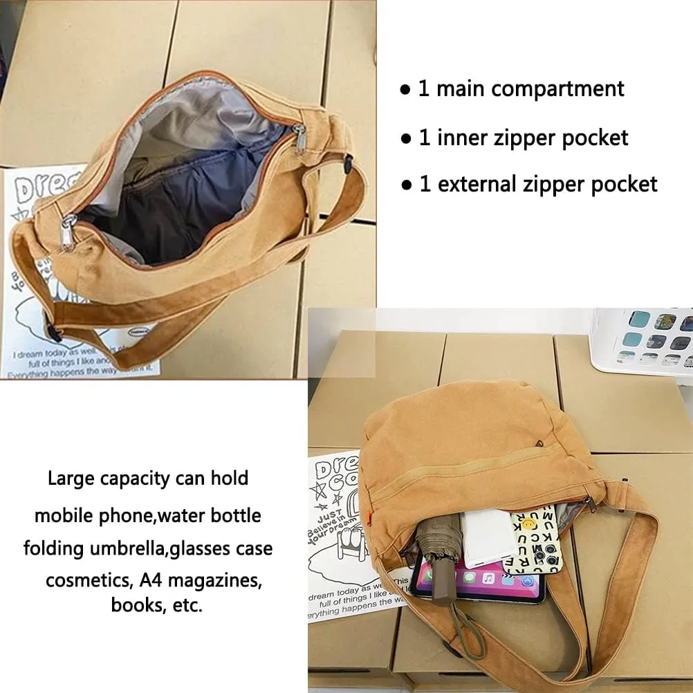 Canvas Tote Bag for Women Men Unisex Purses Women's Crossbody Handbags Hobo Shoulder Bag for Teen Girls…