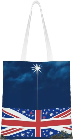 Canvas Tote Bag For Women Reusable Shopping Bag Casual New Zealand Flag Shoulder Bag Handbag For Travel