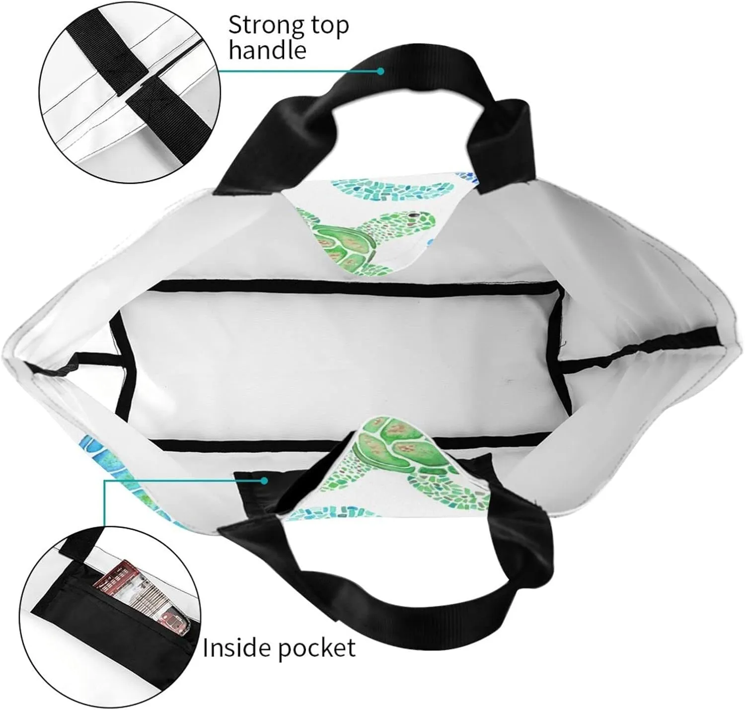 Canvas Tote Bags - Reusable Grocery & Shopping Bags for Women, Kitchen, Beach & Outdoor