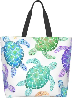 Canvas Tote Bags - Reusable Grocery & Shopping Bags for Women, Kitchen, Beach & Outdoor
