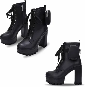 Cape Robbin Monik Round Toe Platform Block Heel Booties (Monik)