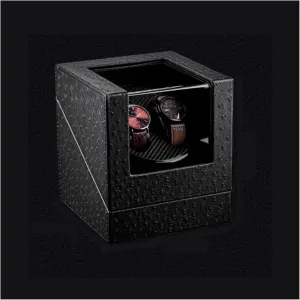 Carbon Fiber PU Leather Watch Box with Acrylic Skylight, Mechanical Watch Storage Display Box for Men, L18.2cm