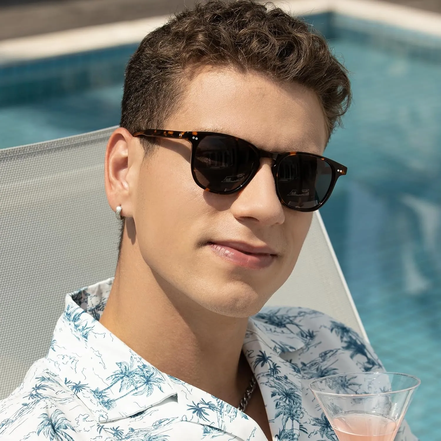 CARFIA Acetate Polarized Sunglasses for Men UV Protection Hand-Crafted Frame CA5285L