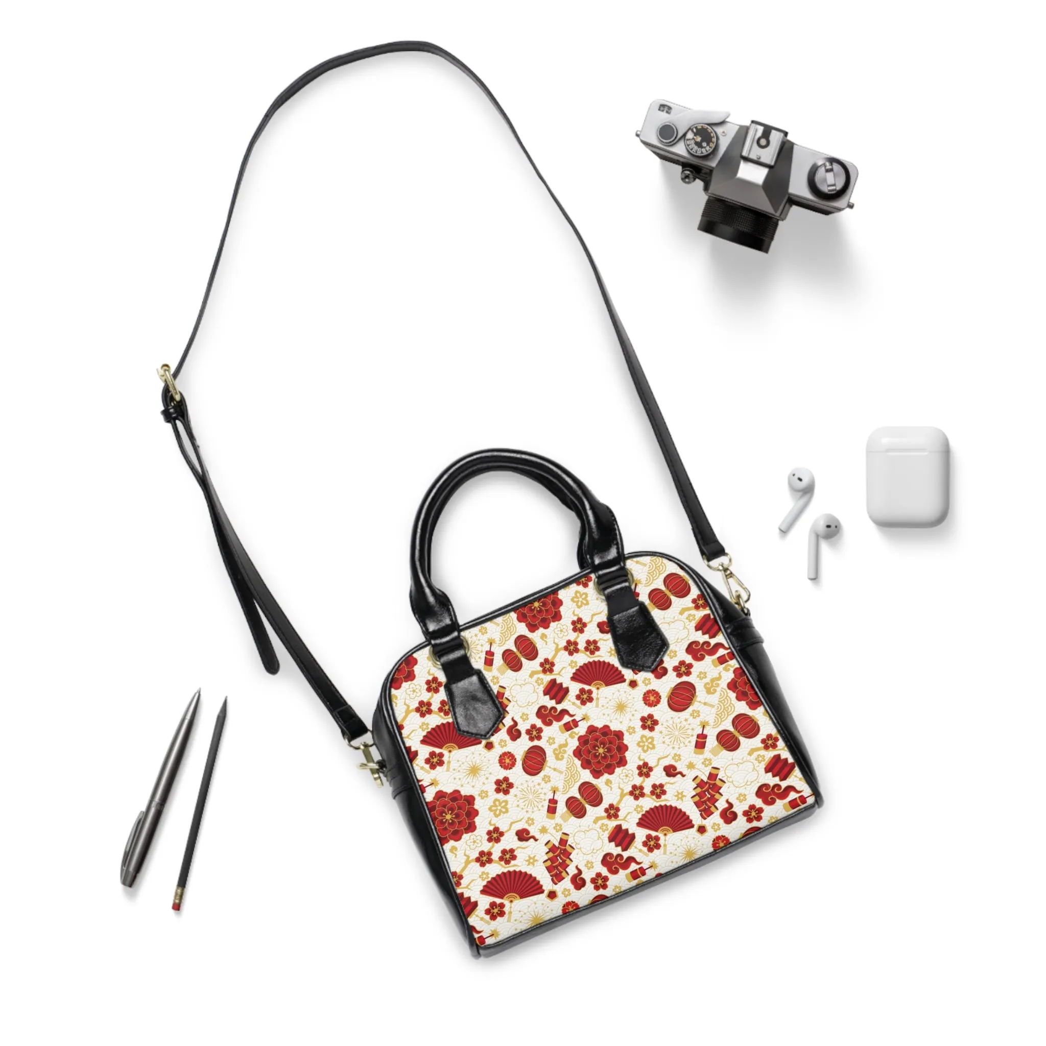 Carry the Beauty of Japan - Flower Fan Shoulder Handbag