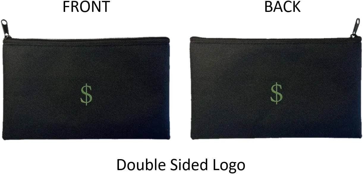 Cash/Money Pouch/Bag 4 Pack. Waterproof, 7.7 in x 4.5 in, Perfect Size, Travel Pouch/Bag with Cash Icon/Symbol/Dollar/$ Sign. Cash Organizer. Junk Drawer Organizer. Pencil Pouch with Dollar Sign