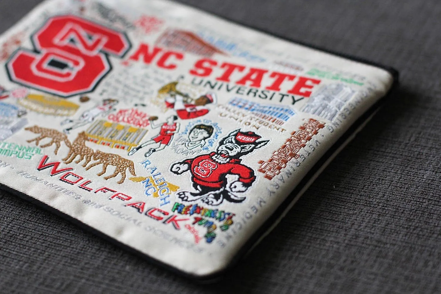 Catstudio Collegiate Zipper Pouch, North Carolina State University Travel Toiletry Bag - Ideal Gift for Alumni, Makeup Bag, Dog Treat Pouch, or Travel Purse