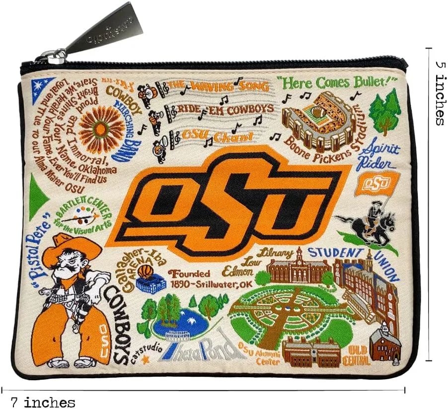 Catstudio Zipper Pouch, Oklahoma State University Travel Toiletry Bag, 5 x 7, Ideal Makeup Bag, Dog Treat Pouch, or Purse to Organize Supplies for Grads & Alumni