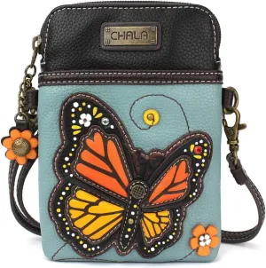 CHALA Cell Phone Crossbody Purse-Women PU Leather/Canvas Multicolor Handbag with Adjustable Strap