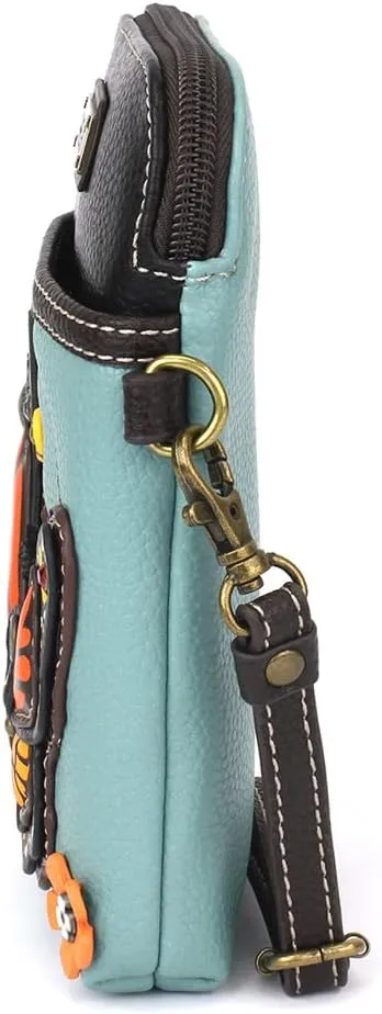 CHALA Cell Phone Crossbody Purse-Women PU Leather/Canvas Multicolor Handbag with Adjustable Strap