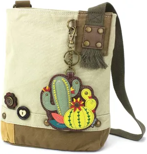 Chala Patch Cross-Body Women Handbag, Sand Canvas Messenger Bag