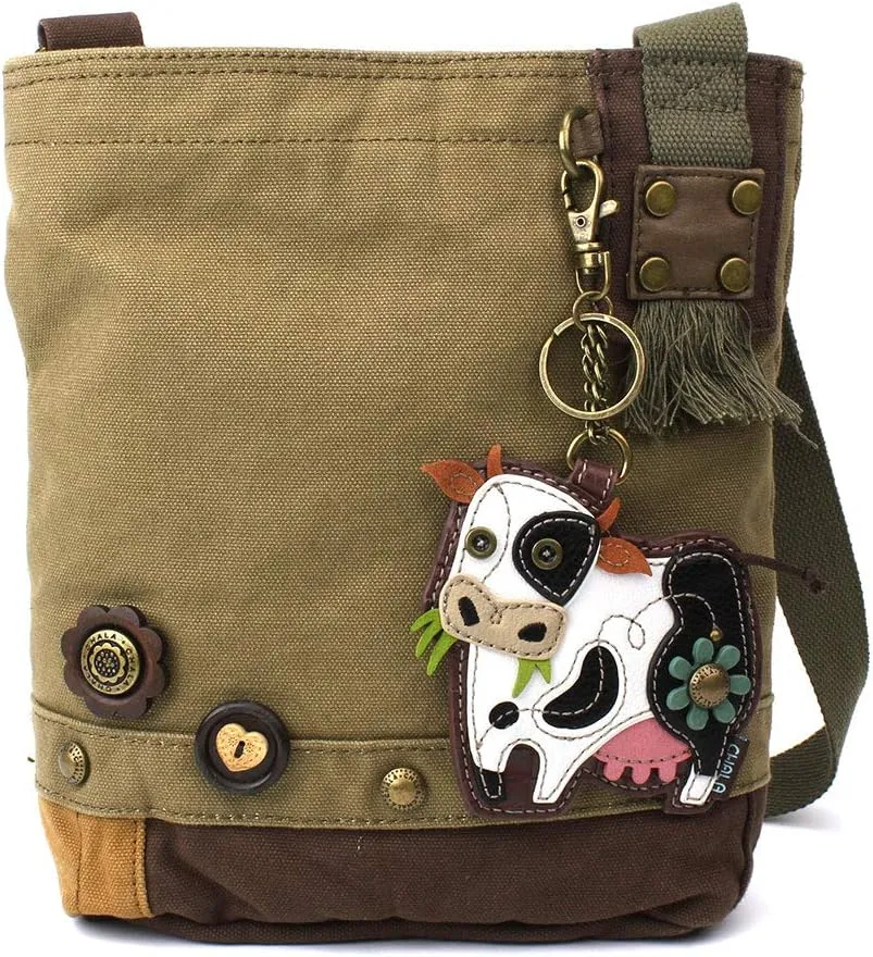 CHALA Patch Crossbody - Cow- Olive