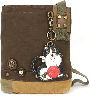 Chala Patch Crossbody, Washed Canvas Handbag, Zipper Top , Animal Prints