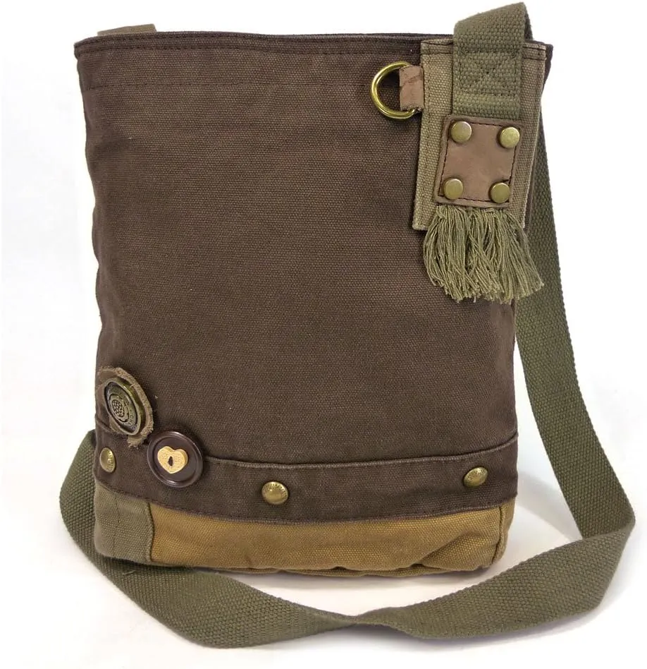 Chala Patch Crossbody, Washed Canvas Handbag, Zipper Top , Animal Prints