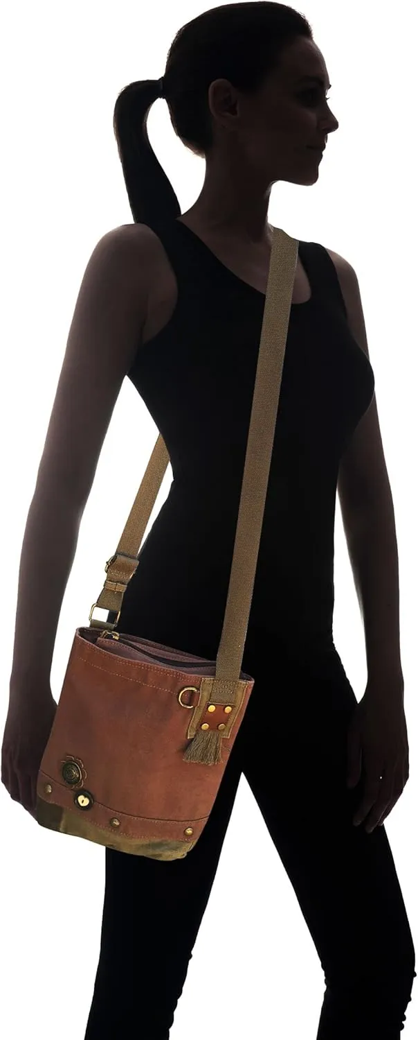 Chala Patch Crossbody, Washed Canvas Handbag, Zipper Top , Animal Prints