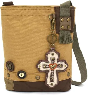 Chala Women Handbag Patch Crossbody - Cross - Brown