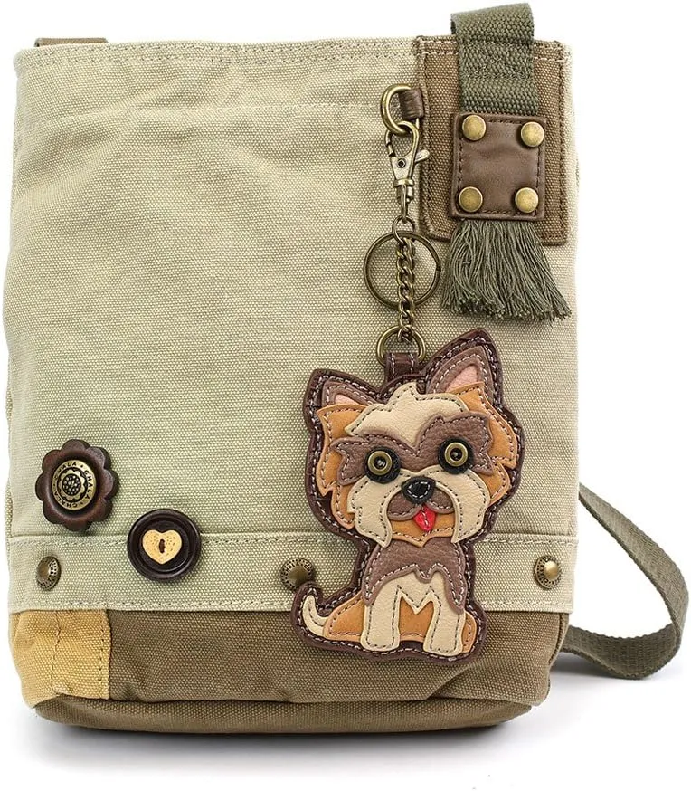 CHALA Womens' Canvas Patch Crossbody Handbag Sea Turtle with Baby - Sand