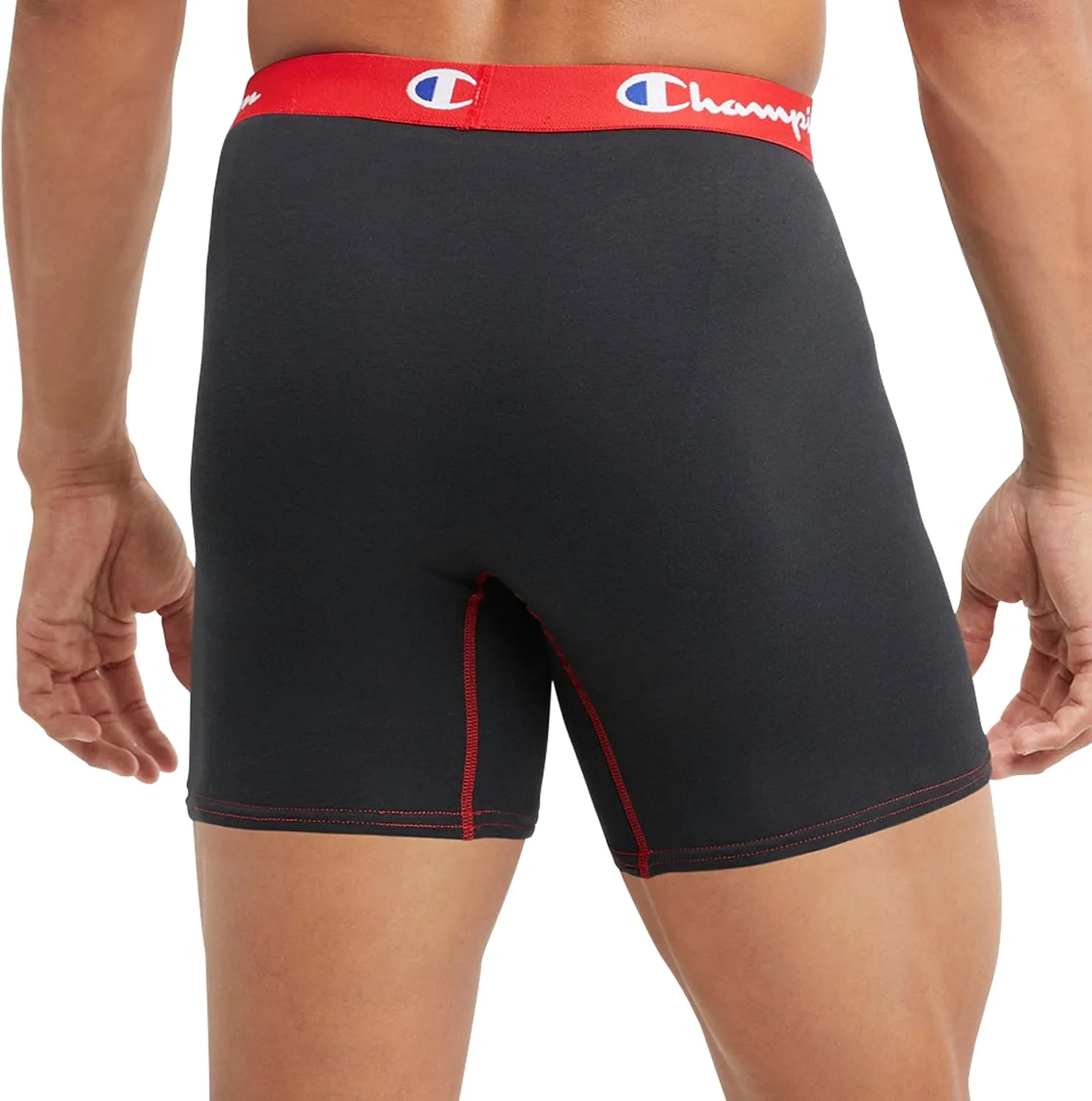 Champion Men's Underwear Boxer Briefs, Total Support Pouch, Cotton Stretch, 3-Pack