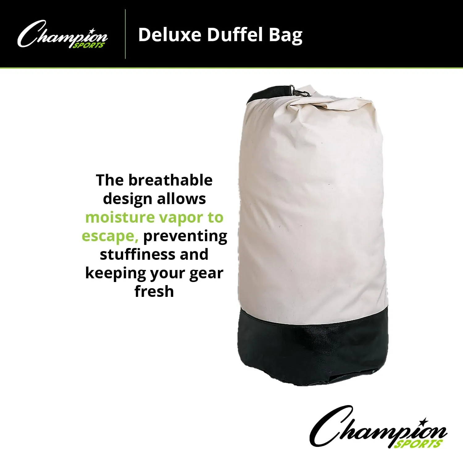 Champion Sports 12 Oz. Sturdy Lightweight Canvas Army Duffel Bag