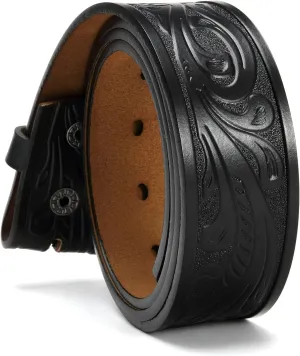 CHAOREN Western Belts for Men without Buckle - Cowboy Belt 1.5" Full Grain Leather Belt for Jeans - One Solid Piece Leather