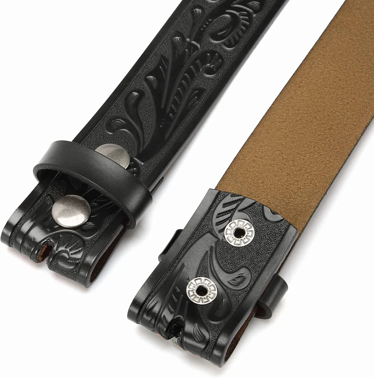 CHAOREN Western Belts for Men without Buckle - Cowboy Belt 1.5" Full Grain Leather Belt for Jeans - One Solid Piece Leather
