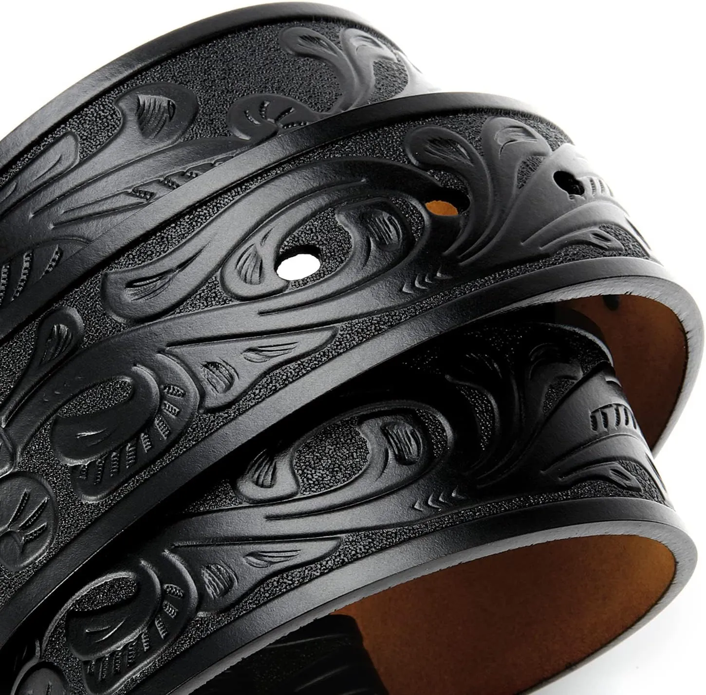 CHAOREN Western Belts for Men without Buckle - Cowboy Belt 1.5" Full Grain Leather Belt for Jeans - One Solid Piece Leather
