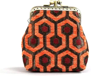 Chenille Carpet Double Kiss Clasp Coin Purse Pouch,Vintage Change Wallet Card Holder