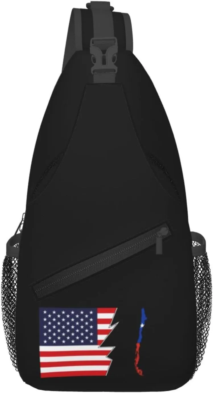 Chile Terrain Map And America Crossbody Bags For Women Men Chest Backpack Gym Shoulder Bag Travel Outdoor Sports Casual Crossbody Bags