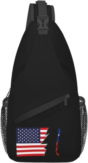 Chile Terrain Map And America Crossbody Bags For Women Men Chest Backpack Gym Shoulder Bag Travel Outdoor Sports Casual Crossbody Bags
