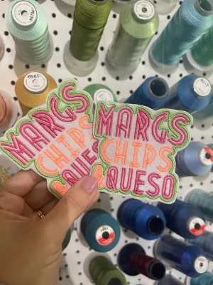 Chips Queso & Margs Iron on embroidered patch