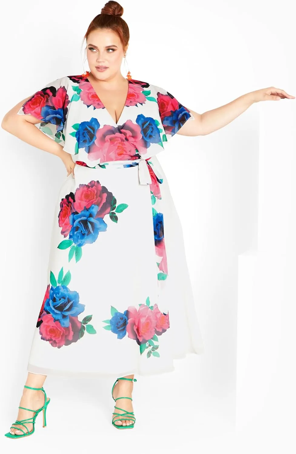 CITY CHIC Plus Size Dress, Tied Rose Maxi Dress