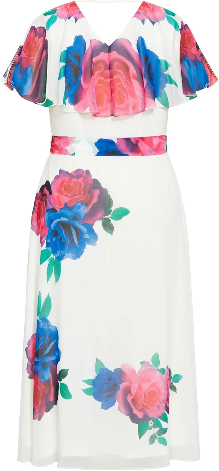 CITY CHIC Plus Size Dress, Tied Rose Maxi Dress