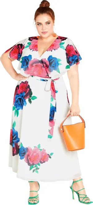 CITY CHIC Plus Size Dress, Tied Rose Maxi Dress