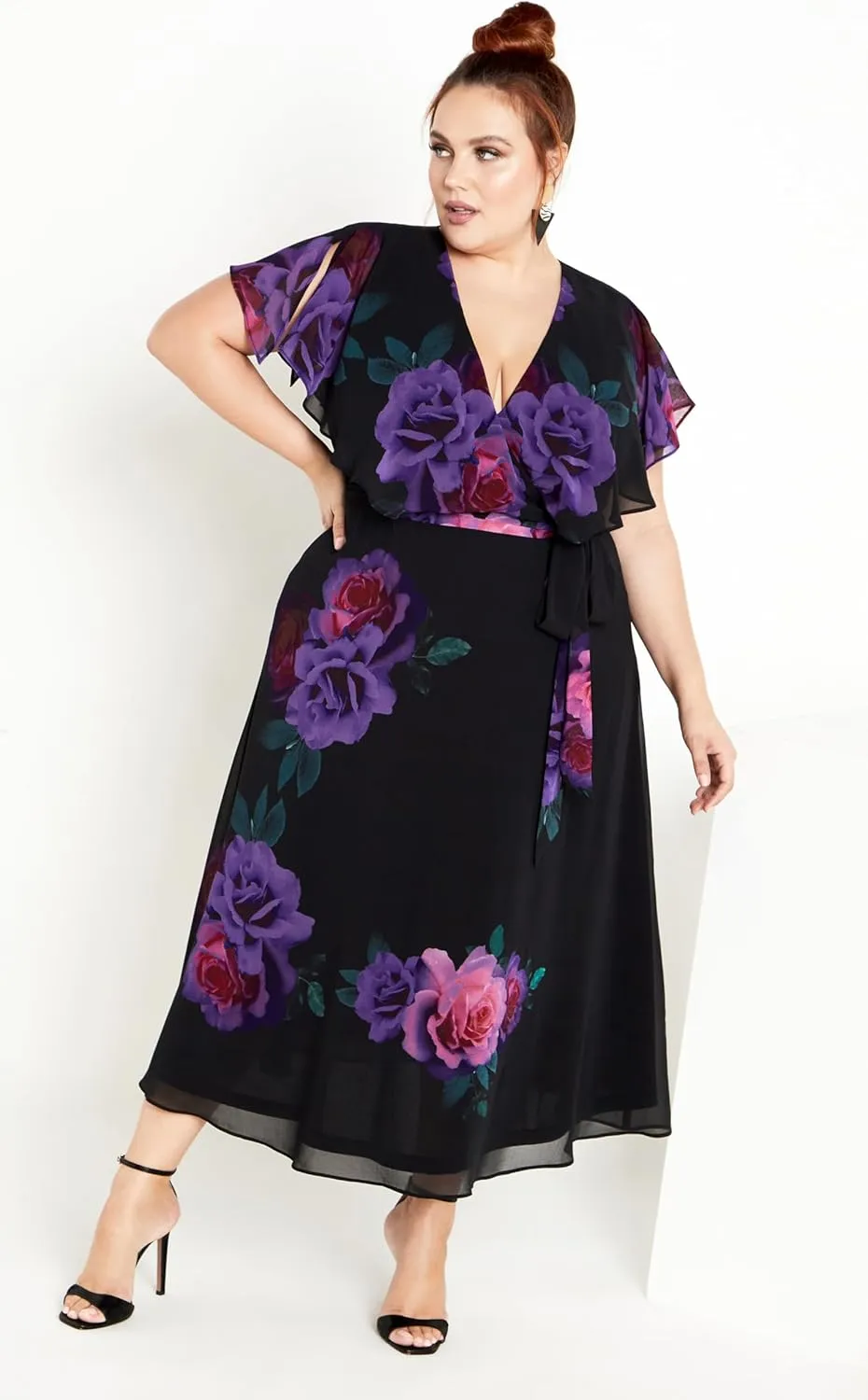 CITY CHIC Plus Size Dress, Tied Rose Maxi Dress