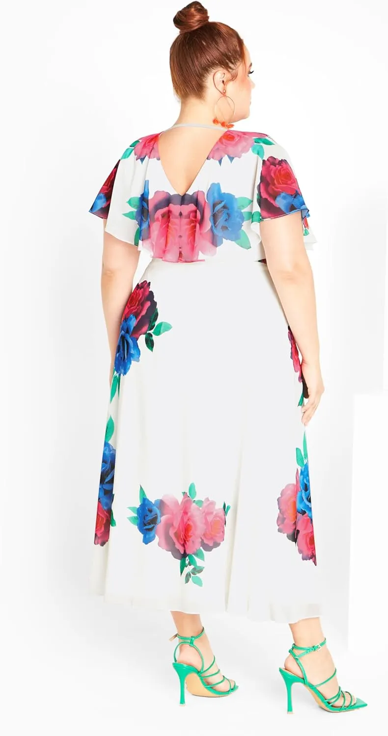 CITY CHIC Plus Size Dress, Tied Rose Maxi Dress