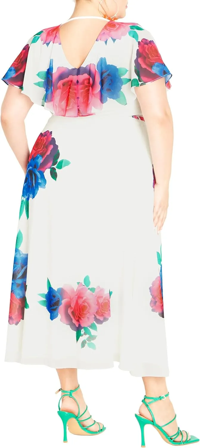 CITY CHIC Plus Size Dress, Tied Rose Maxi Dress