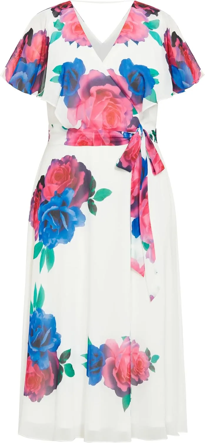 CITY CHIC Plus Size Dress, Tied Rose Maxi Dress