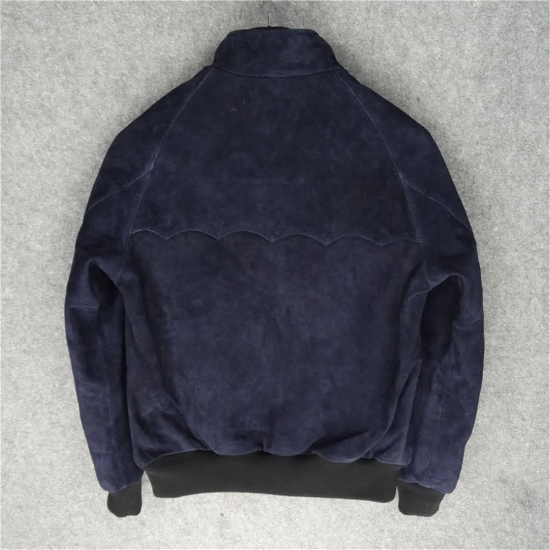 .Classic G9 Style Suede Leather Jacket.Quality Thick Cowhide Coat.Men Casual Genuine Leather Clothes.