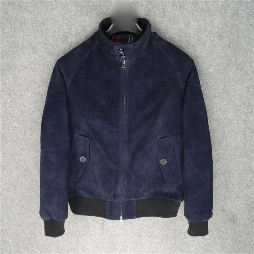 .Classic G9 Style Suede Leather Jacket.Quality Thick Cowhide Coat.Men Casual Genuine Leather Clothes.