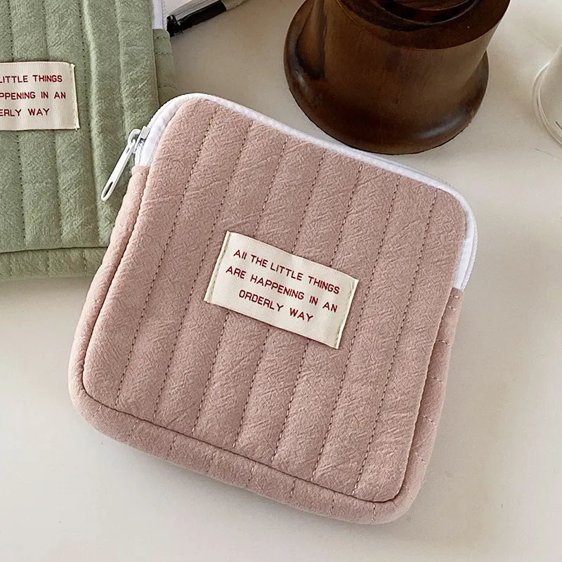 Classic Quilted Multiple Colors Floral Soft Small Coin Purse, Cute Napkin pack