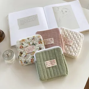 Classic Quilted Multiple Colors Floral Soft Small Coin Purse, Cute Napkin pack