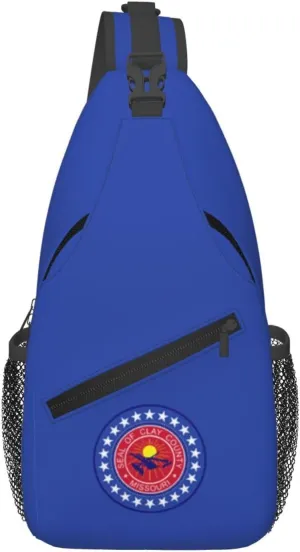Clay County, Missouri Flag Crossbody Bags For Women Men Chest Backpack Gym Shoulder Bag Travel Outdoor Sports Casual Crossbody Bags