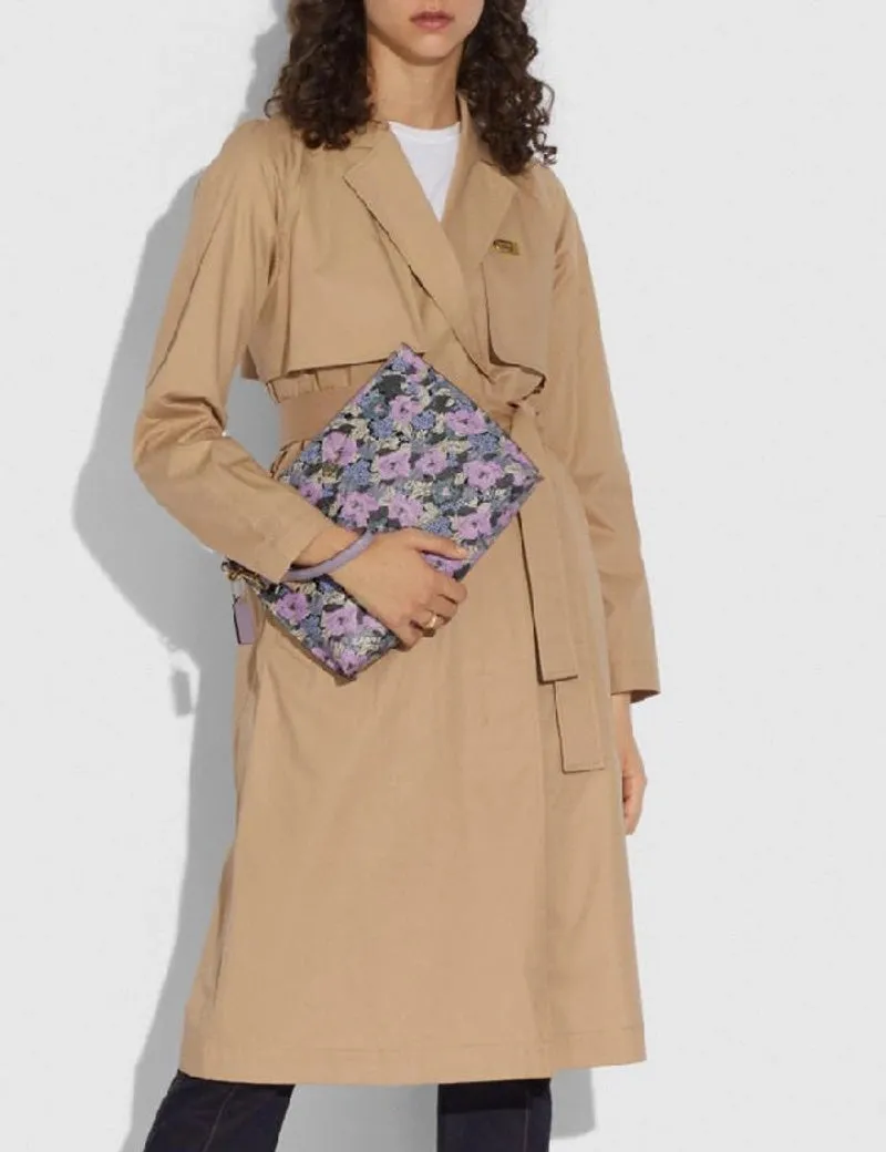 COACH CHARLIE POUCH WITH HERITAGE FLORAL PRINT