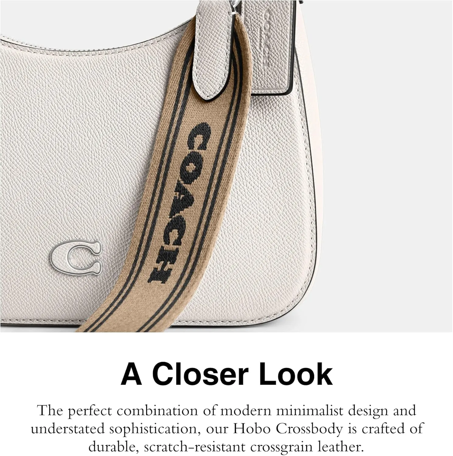 Coach Unisex Hobo Crossbody Bag in Crossgrain Leather