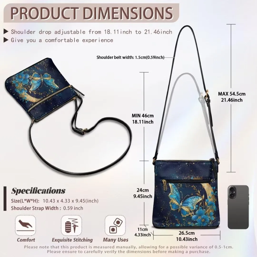 Coldinair Leather Crossbody Bags for Women,Crossbody Purse Lightweight Shoulder Bag Ladies Sling Handbags