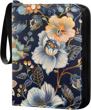 Colorful Paisley Floral Card Binder, 400 Pockets Card Holder with 50 Sleeves, Sturdy Card Holder Folders for Game Cards & Sports Cards
