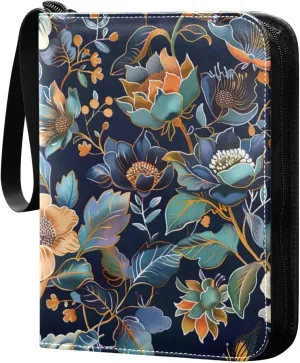 Colorful Paisley Floral Card Binder, 400 Pockets Card Holder with 50 Sleeves, Sturdy Card Holder Folders for Game Cards & Sports Cards