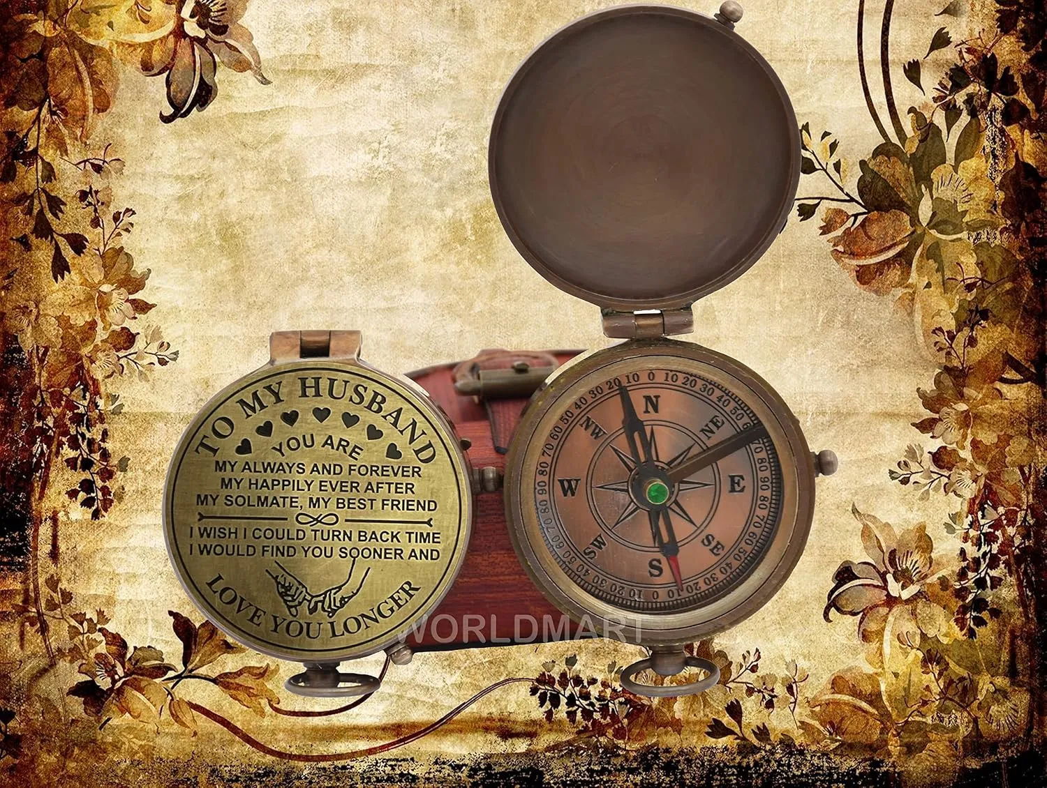 Compass for Husband, Anniversary, Long Distance Relationship - I Miss You Gift for Army Boyfriend