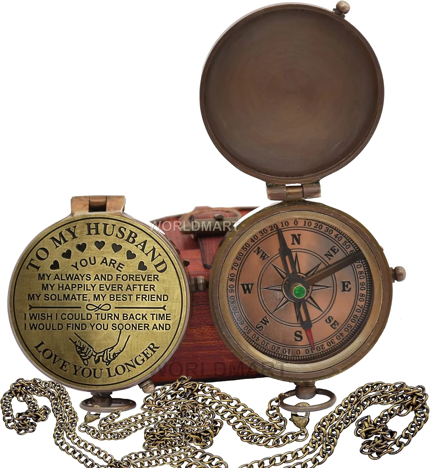 Compass for Husband, Anniversary, Long Distance Relationship - I Miss You Gift for Army Boyfriend