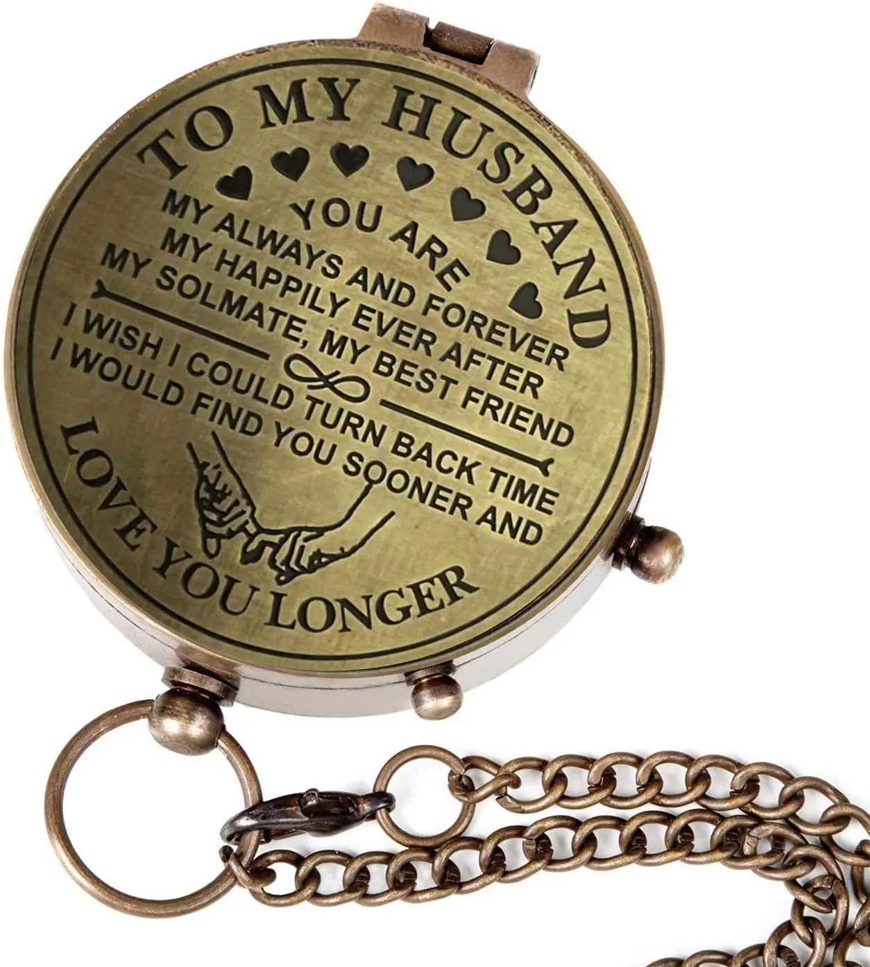 Compass for Husband, Anniversary, Long Distance Relationship - I Miss You Gift for Army Boyfriend