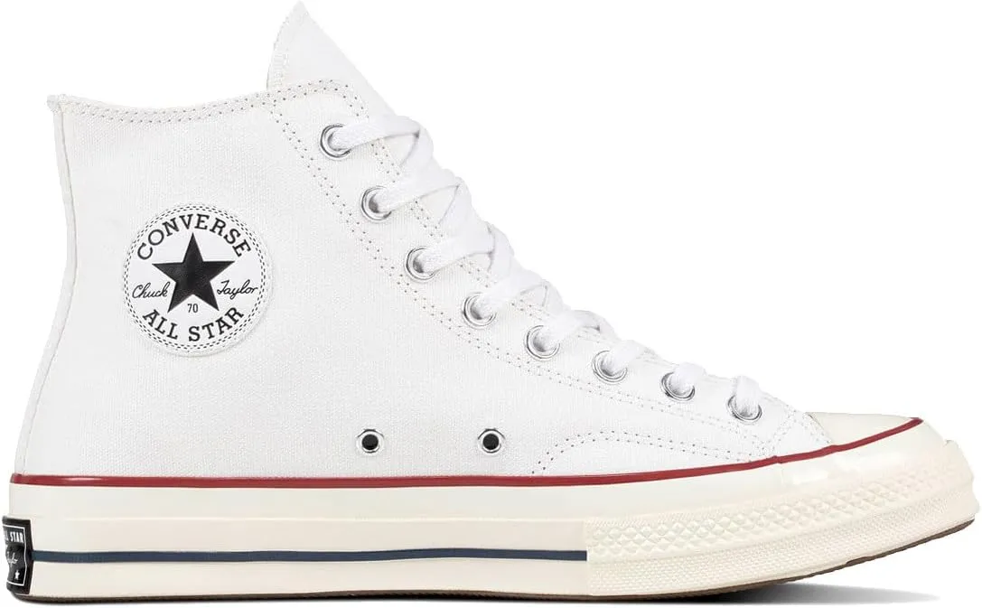 Converse Men's Chuck Taylor 70 Hi Top, White/White/Garnet/Egret, Size 4.5